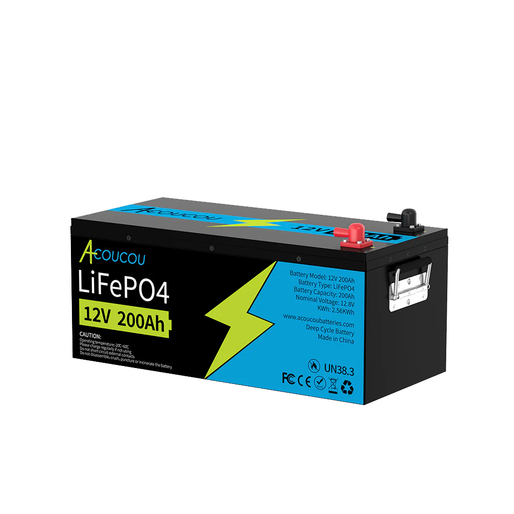 Acoucou ONE 12V 200Ah Lithium LiFePO4 Deep Cycle Batterie, RV Marine Motor Golfcart Batterie 