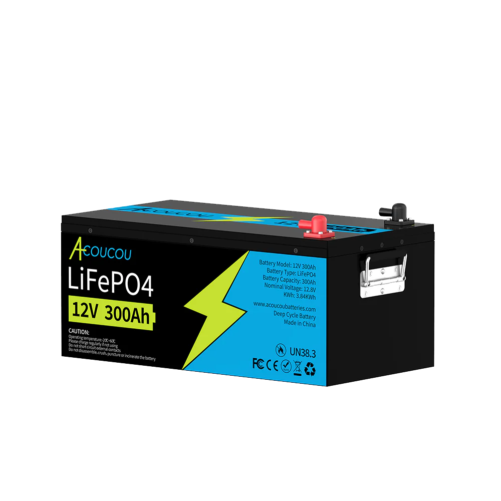 Acoucou MaxOne 12V 300Ah Bluetooth Lithium LiFePO4 Deep Cycle Battery,RV Marine Motor Golfcart Battery