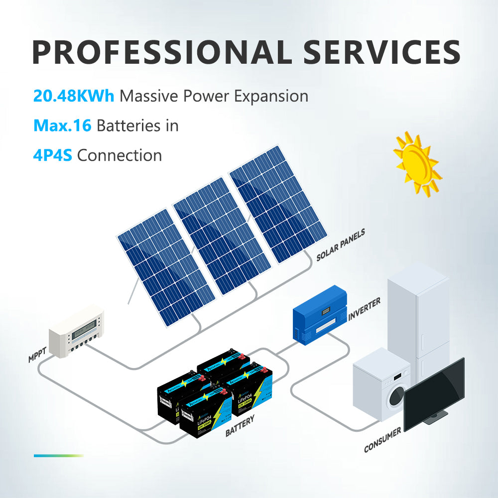 Acoucou 12V 100Ah LiFePO4 Battery