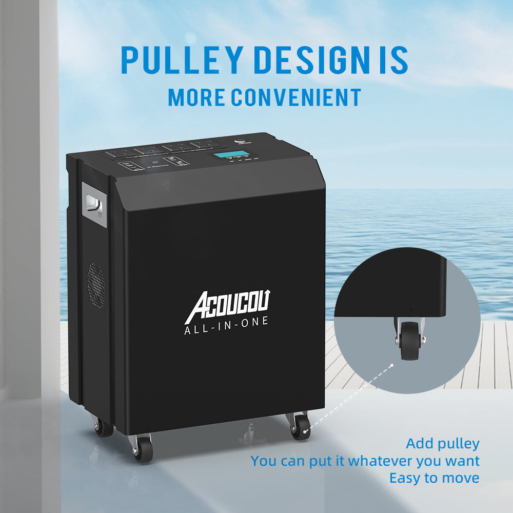 Acoucou All-In-One Built-In Inverter Solar Battery Energy Storage Home Backup Power Station