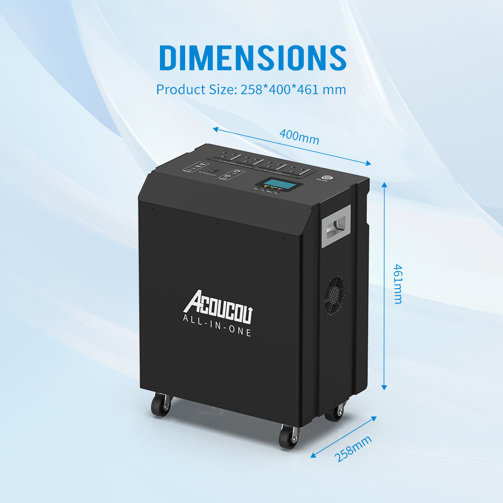 Acoucou All-In-One Built-In Inverter Solar Battery Energy Storage Home Backup Power Station