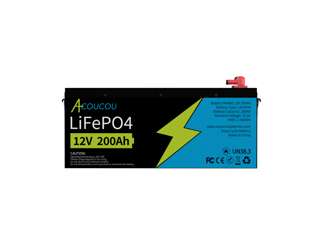 Acoucou MaxOne 12V 200Ah Bluetooth Lithium LiFePO4 Deep Cycle Battery,RV Marine Motor Golfcart Battery - Acoucoubatteries