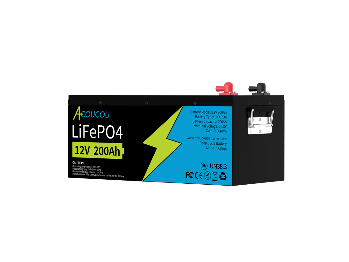 Acoucou MaxOne 12V 200Ah Bluetooth Lithium LiFePO4 Deep Cycle Battery,RV Marine Motor Golfcart Battery - Acoucoubatteries