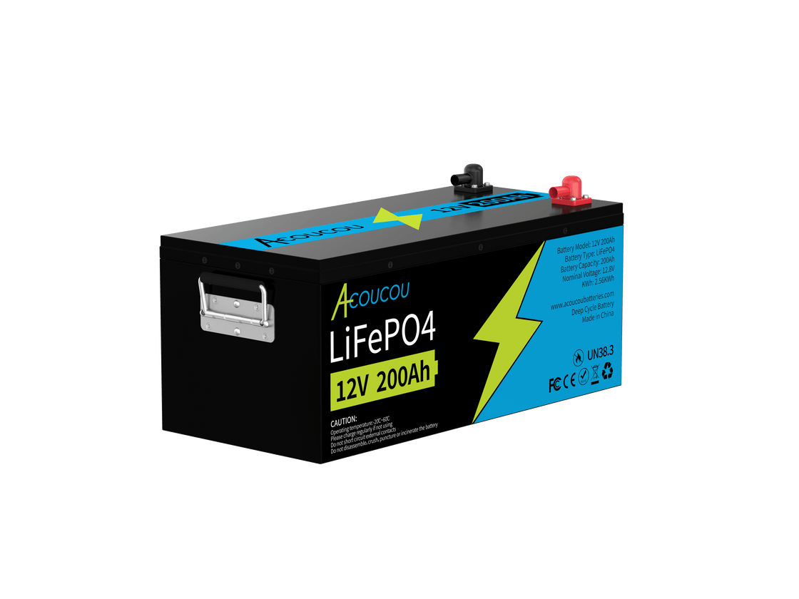 Acoucou MaxOne 12V 200Ah Bluetooth Lithium LiFePO4 Deep Cycle Battery,RV Marine Motor Golfcart Battery - Acoucoubatteries