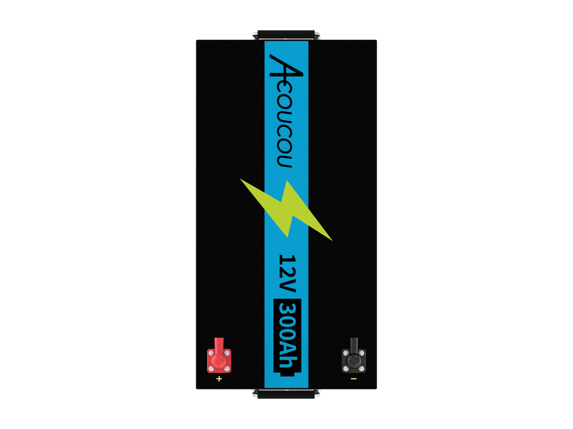 Acoucou MaxOne 12V 300Ah Bluetooth Lithium LiFePO4 Deep Cycle Battery,RV Marine Motor Golfcart Battery - Acoucoubatteries